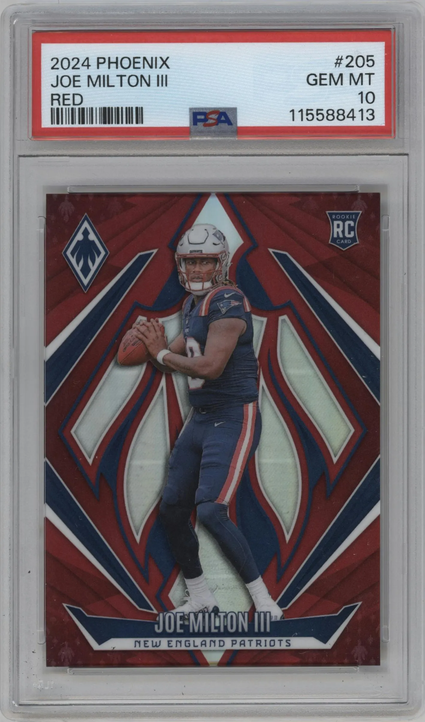 2024 Panini Phoenix Joe Milton III Red #205 PSA 10