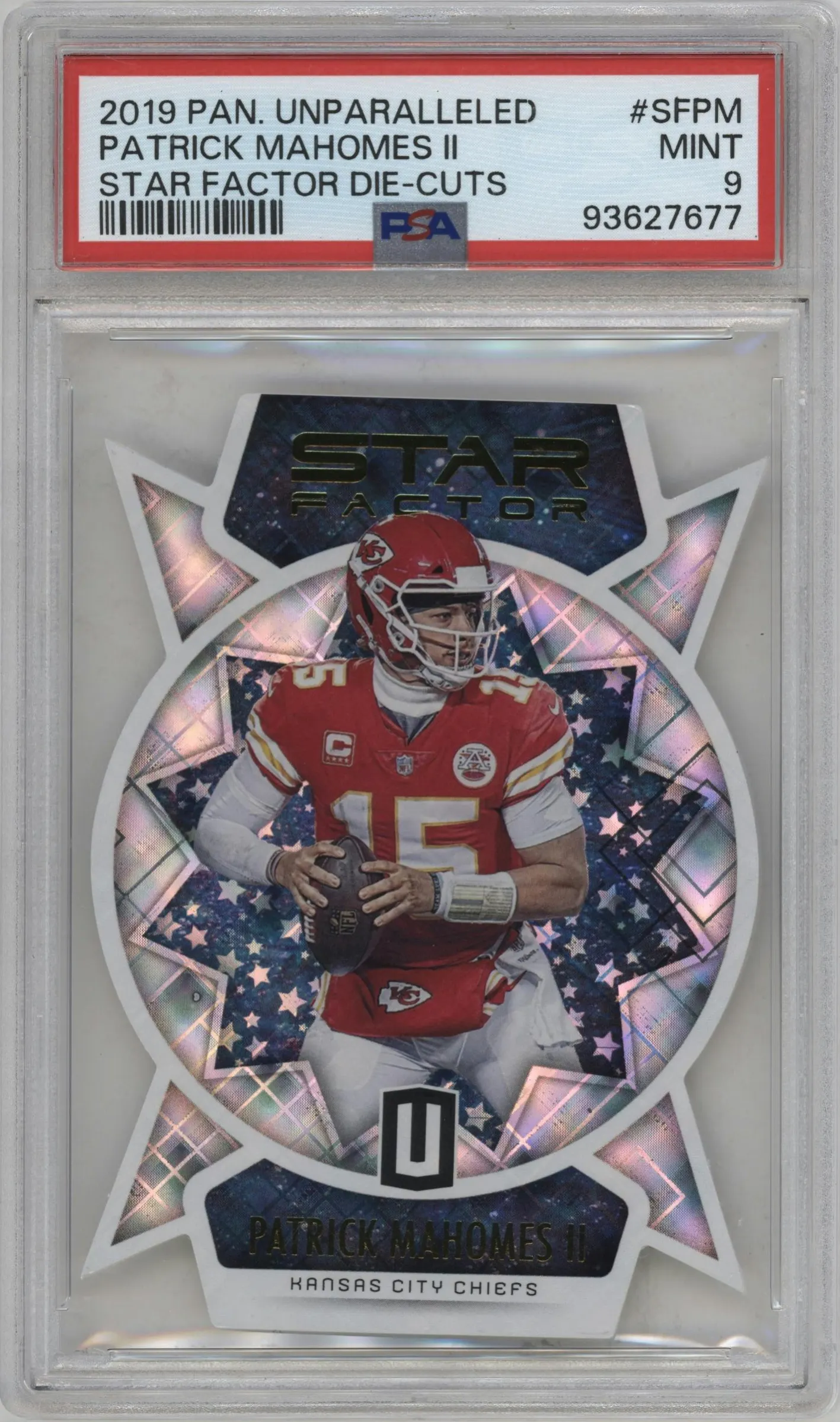 2019 Panini Unparalleled Star Factor Die-Cuts Patrick Mahomes II #SF-PM PSA 9
