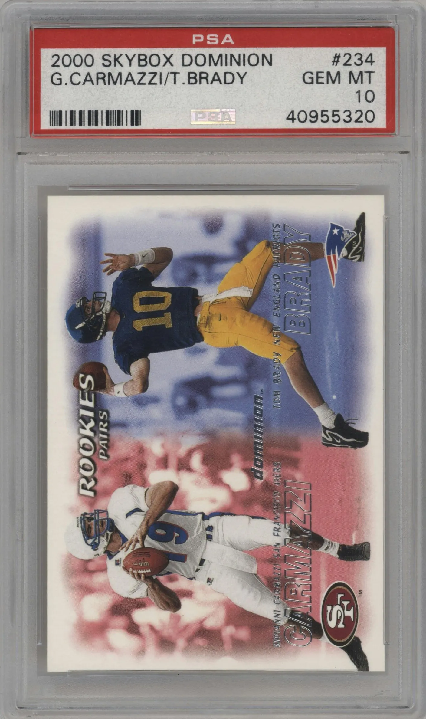 2000 Skybox Dominion Giovanni Carmazzi/Tom Brady PSA 10