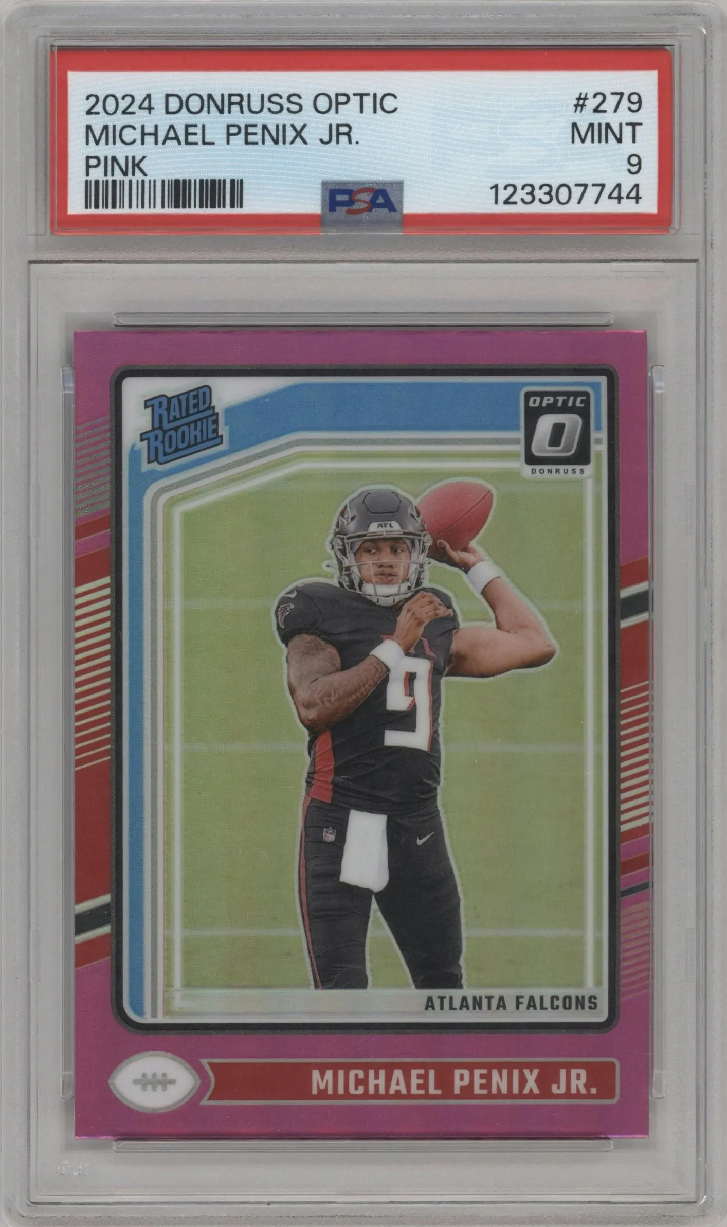 2024 Donruss Optic Rated Rookie Michael Penix Jr. Pink #279 PSA 9