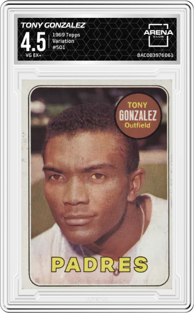 1969 Topps Tony Gonzalez Variation #501 ARENA CLUB 4.5