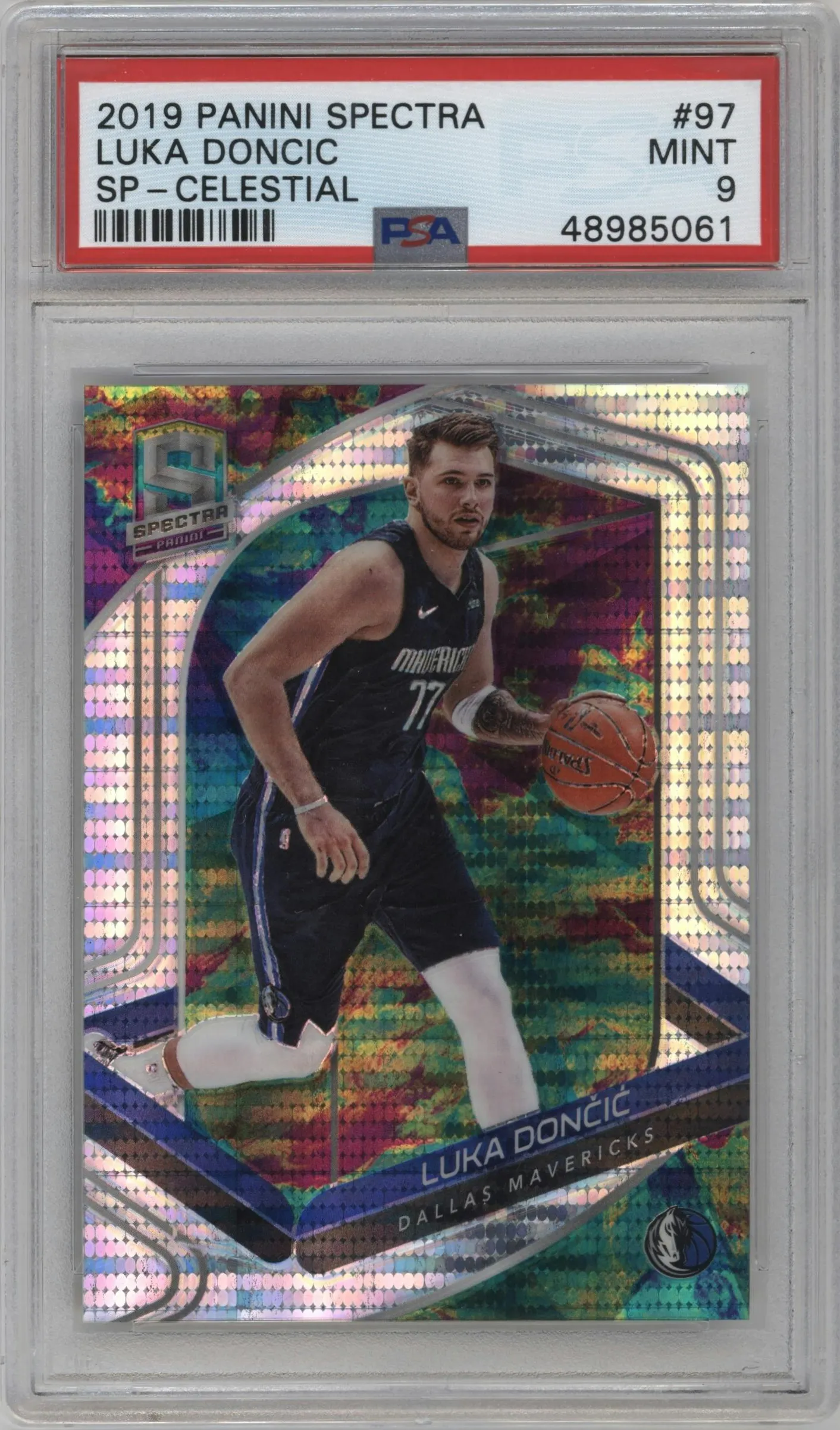 2019 Panini Spectra Variation Luka Doncic Celestial PSA 9