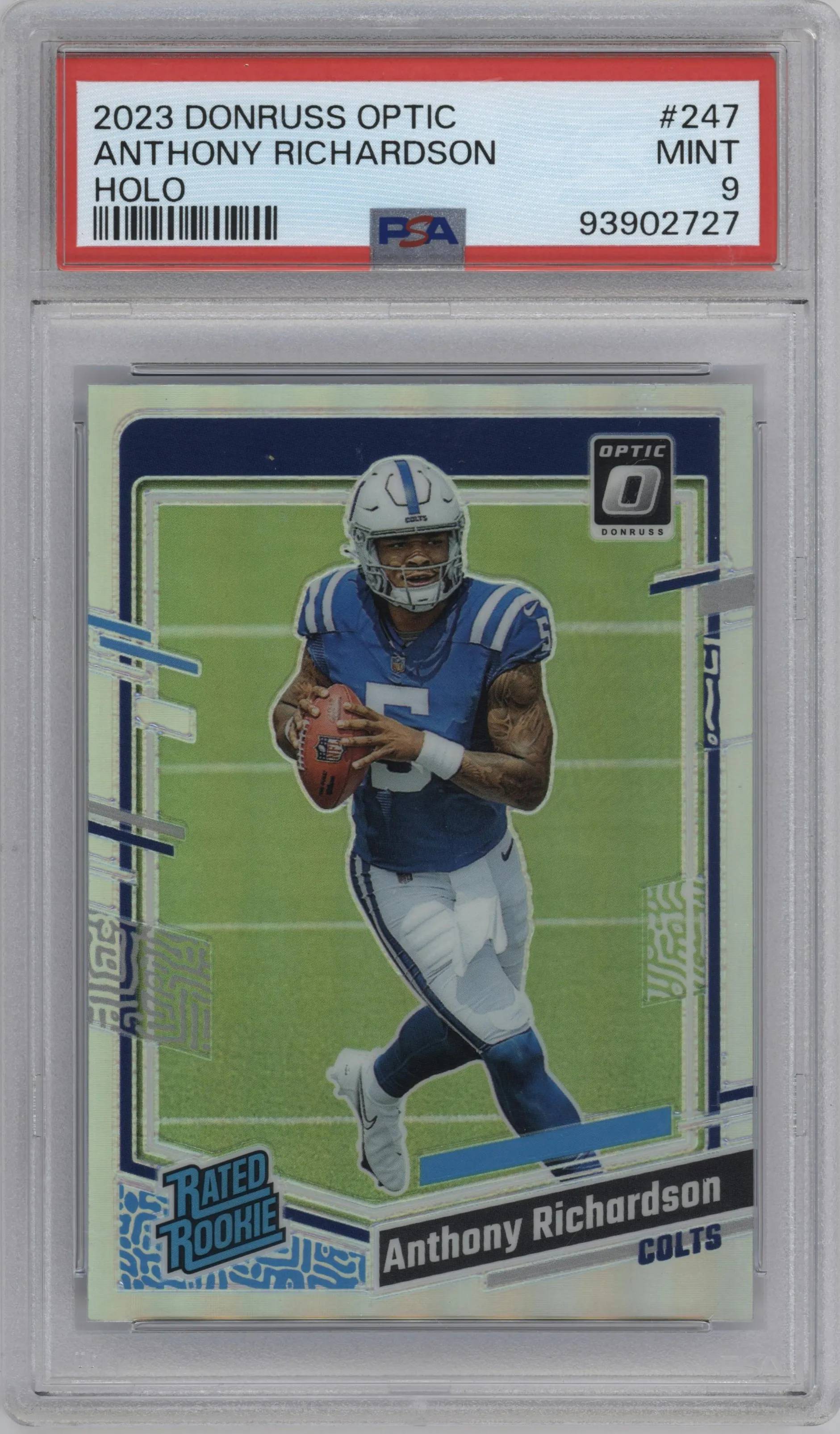 2023 Donruss Optic Rated Rookie Anthony Richardson Holo #247 PSA 9