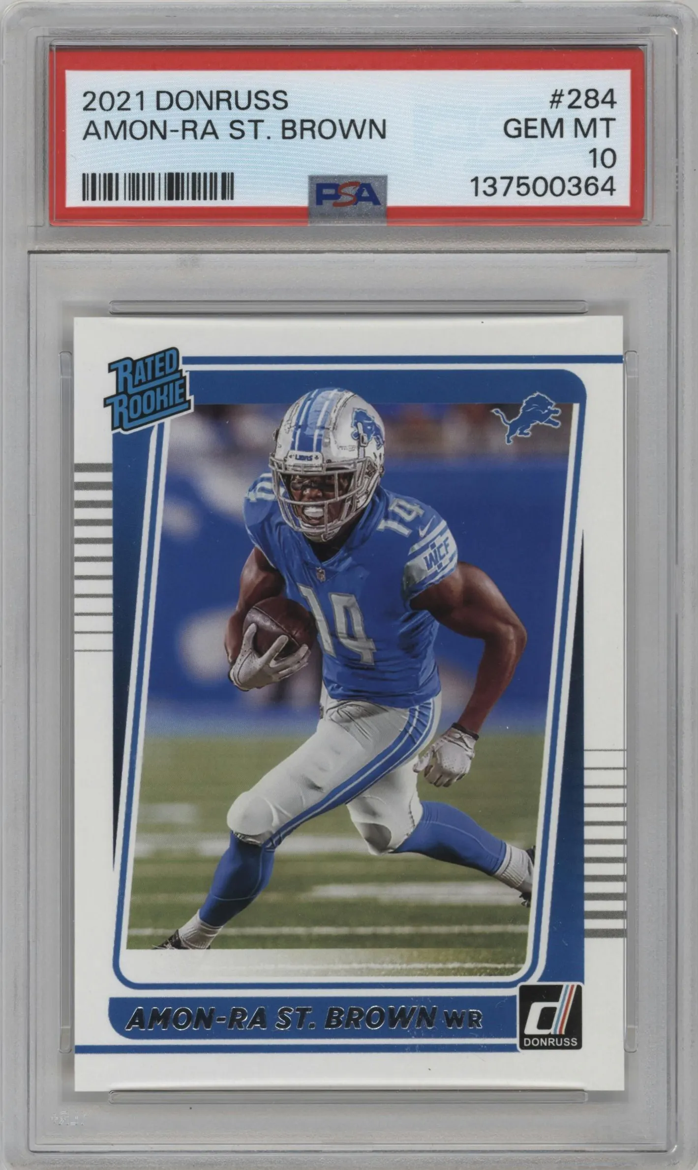 2021 Panini Donruss Rated Rookie Amon-Ra St. Brown #284 PSA 10