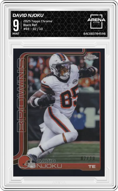 2025 Topps Chrome David Njoku Black Refractor #69 ARENA CLUB 9