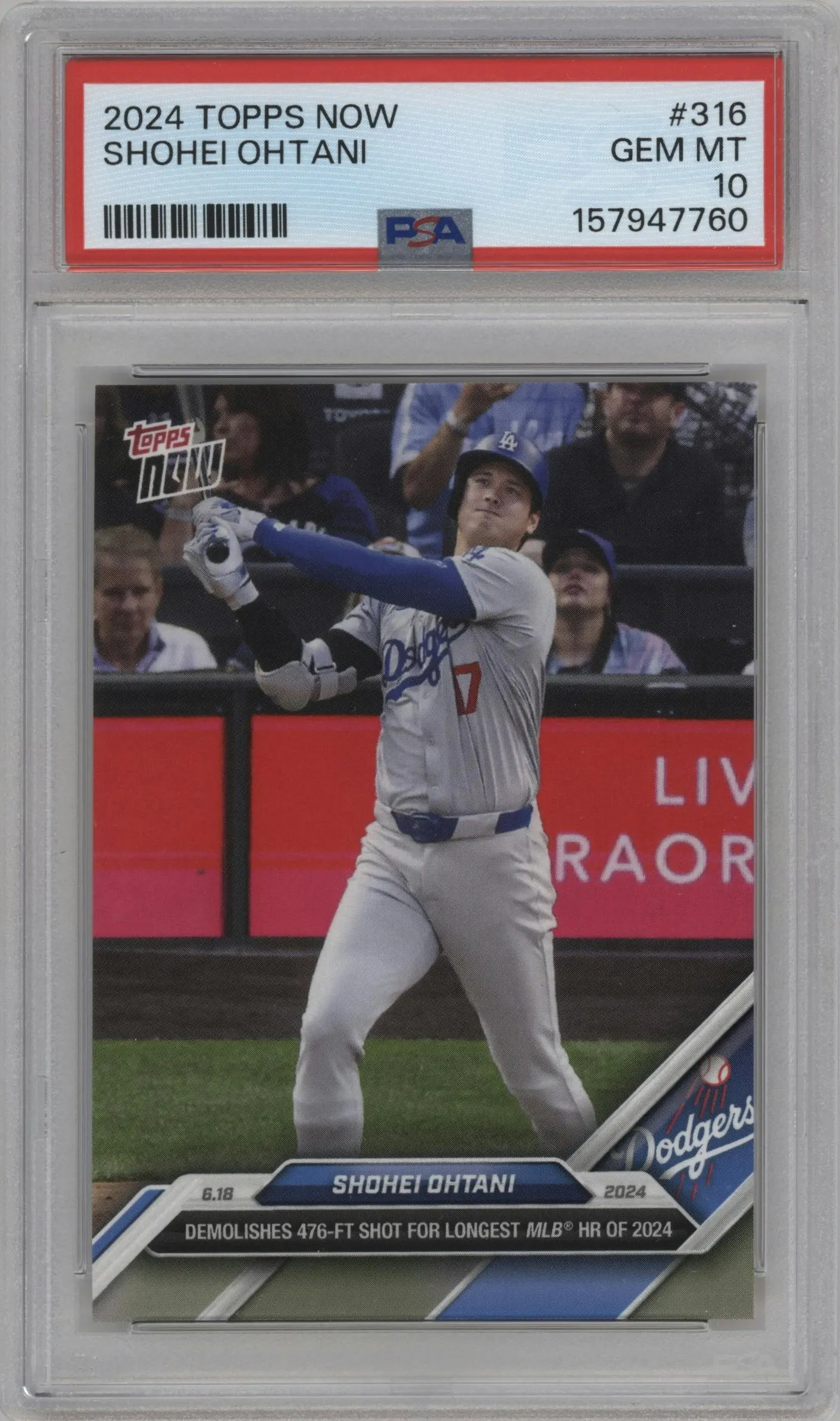 2024 Topps Now Shohei Ohtani #316 PSA 10