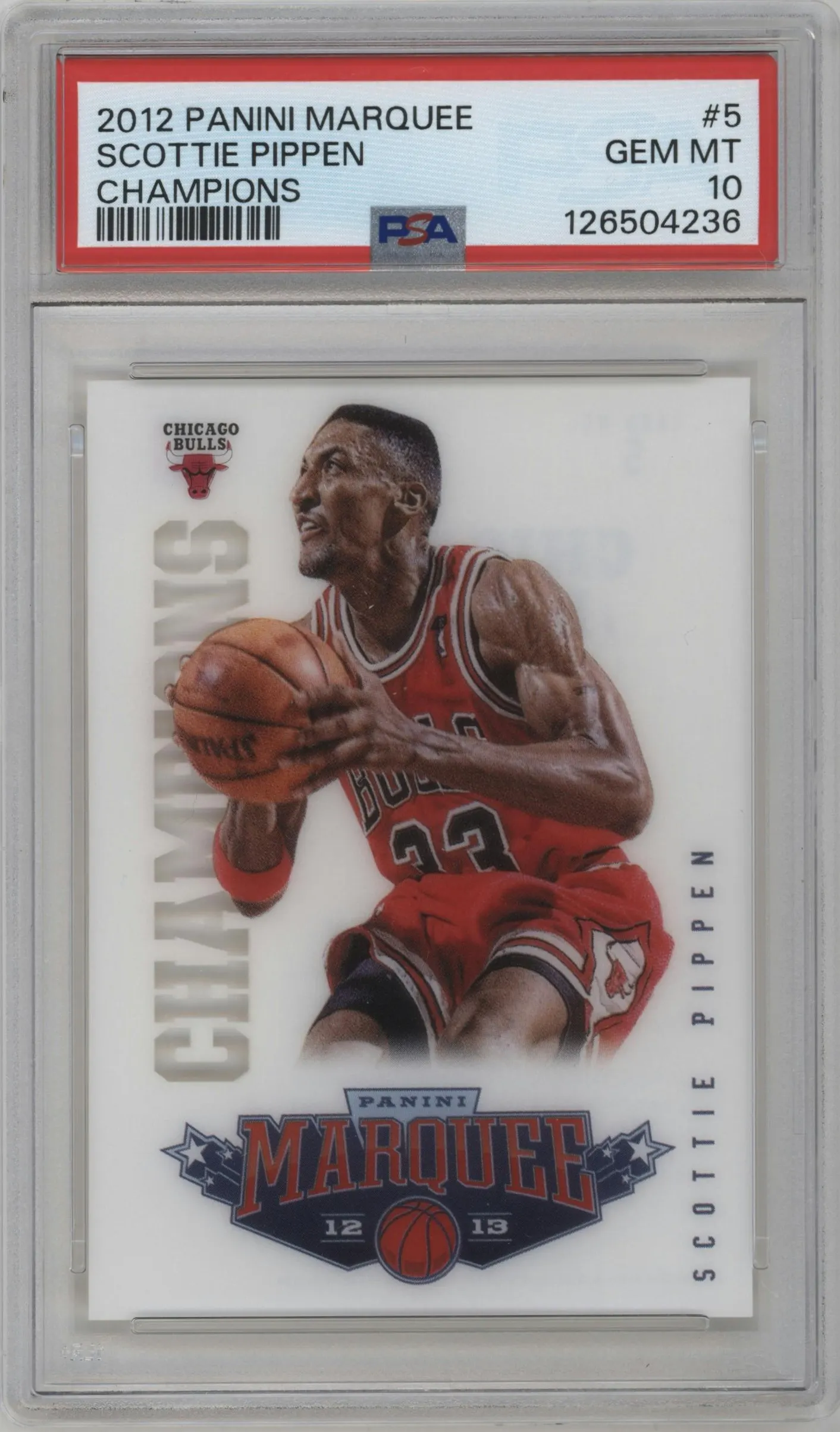 2012 Panini Marquee Champions Scottie Pippen #5 PSA 10