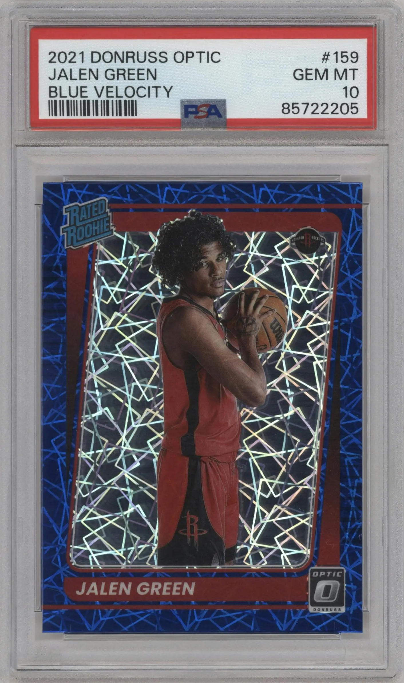 2021 Panini Donruss Optic Rated Rookie Jalen Green Blue Velocity #159 PSA 10