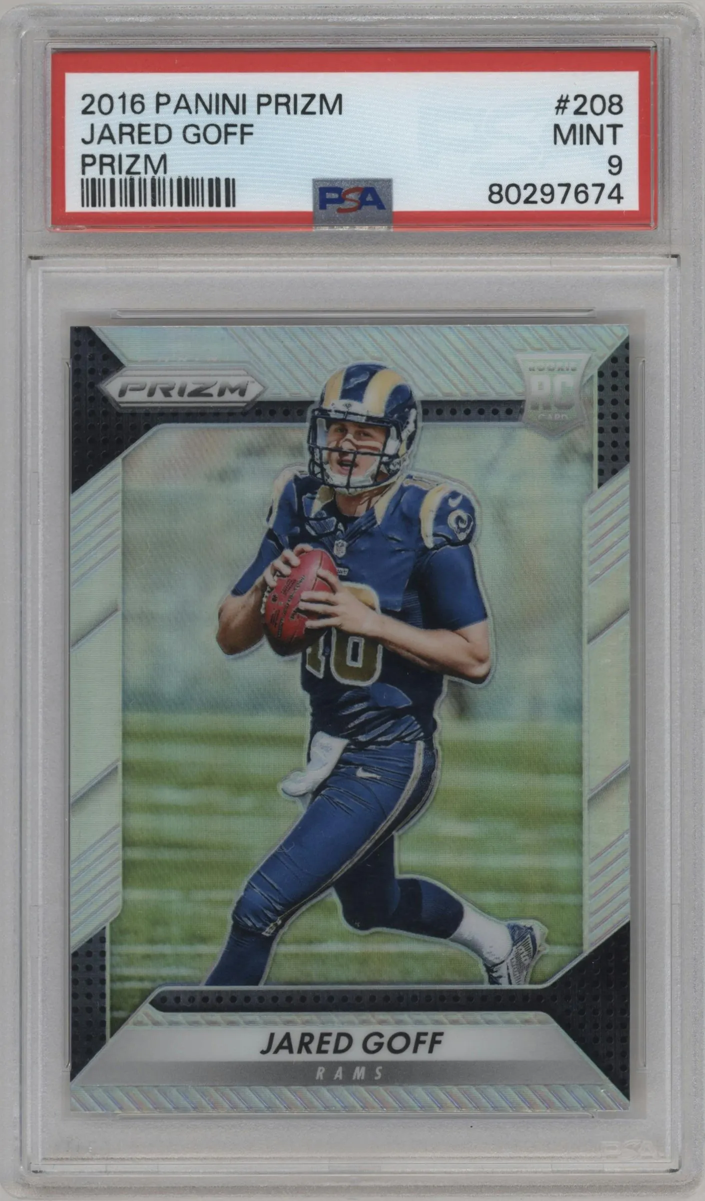 2016 Panini Prizm Jared Goff Prizm #208 PSA 9