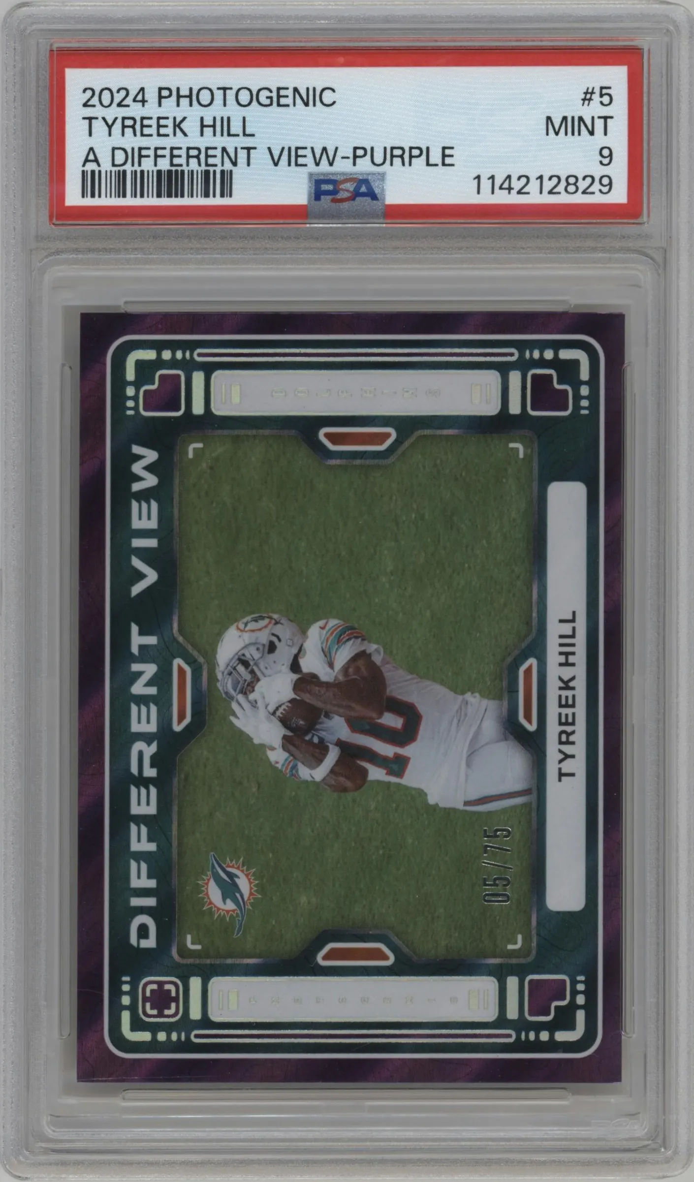 2024 Panini Photogenic Different View Tyreek Hill Purple #5 PSA 9