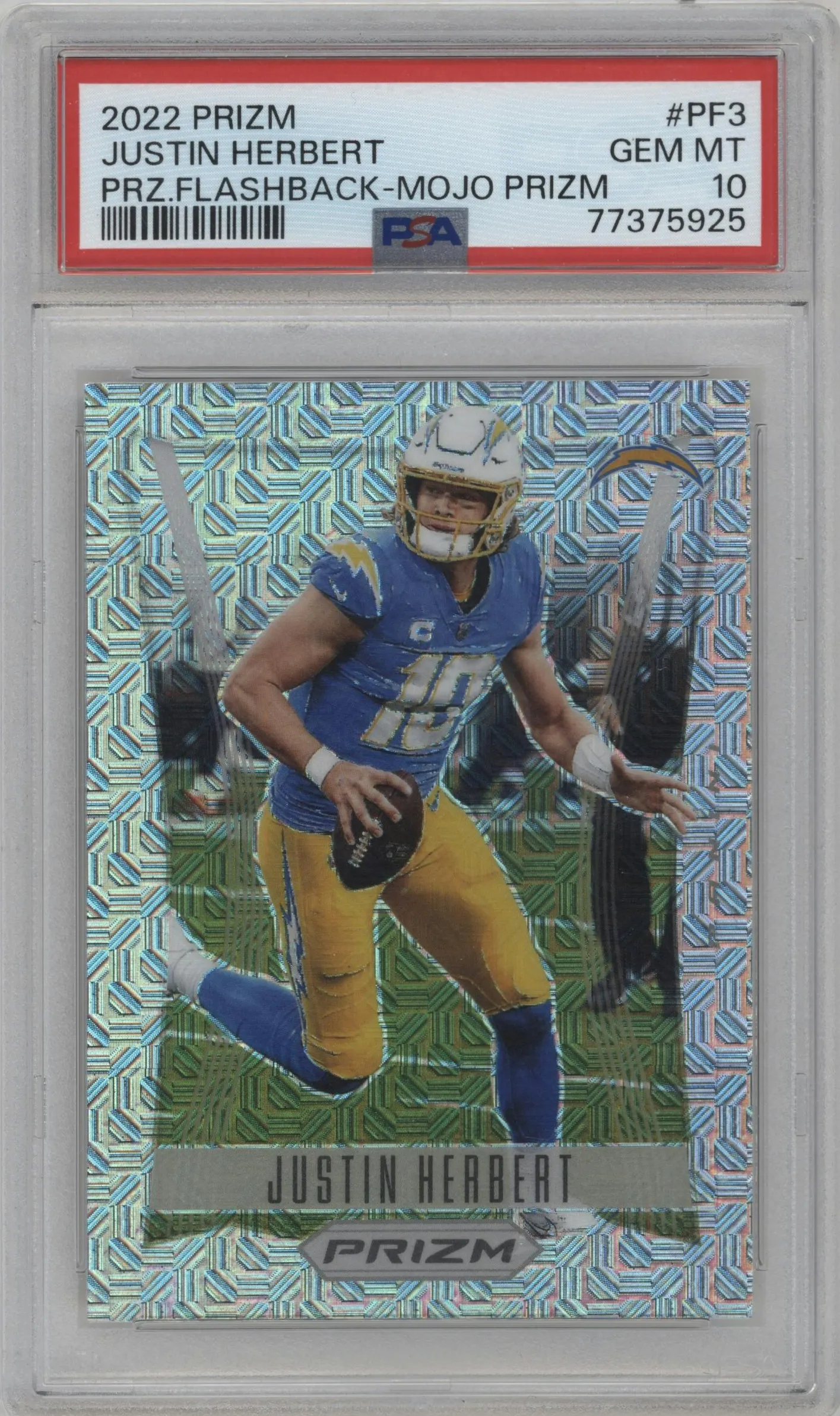 2022 Panini Prizm Flashback Justin Herbert Mojo #PF-3 PSA 10