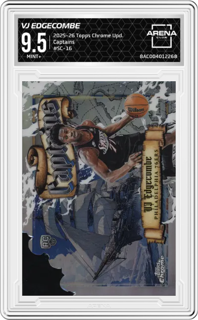 2025 Topps Chrome Update Captains VJ Edgecombe #SC-16 ARENA CLUB 9.5