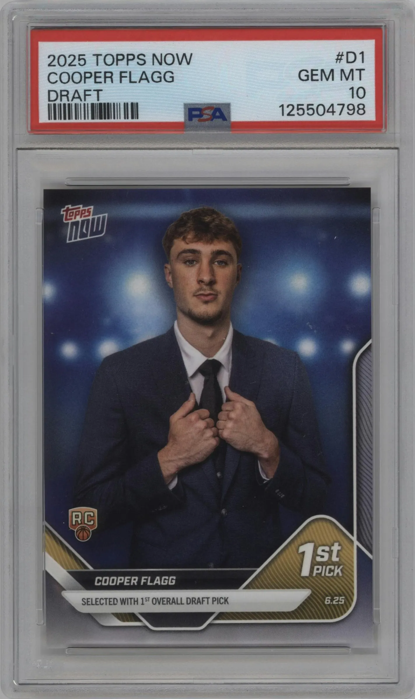 2025 Topps Now Cooper Flagg #D1 PSA 10