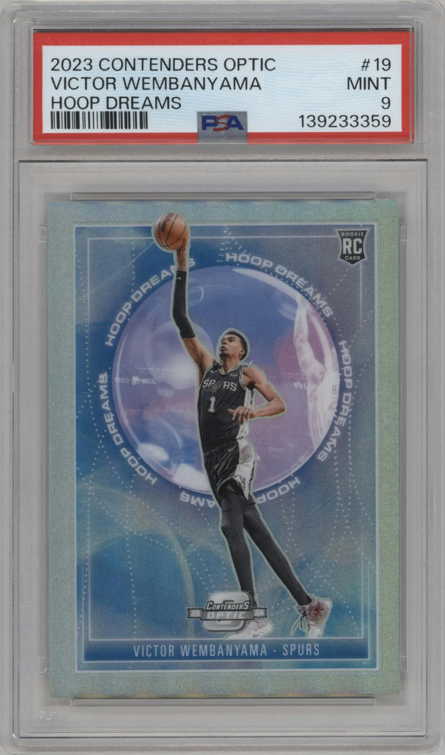 2023 Panini Contenders Optic Hoop Dreams Victor Wembanyama #19 PSA 9