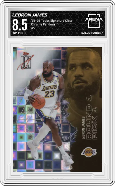 2025 2025-26 Topps Signature Class Topps Signature Class Chrome Lebron James Pandora #51 ARENA CLUB 8.5