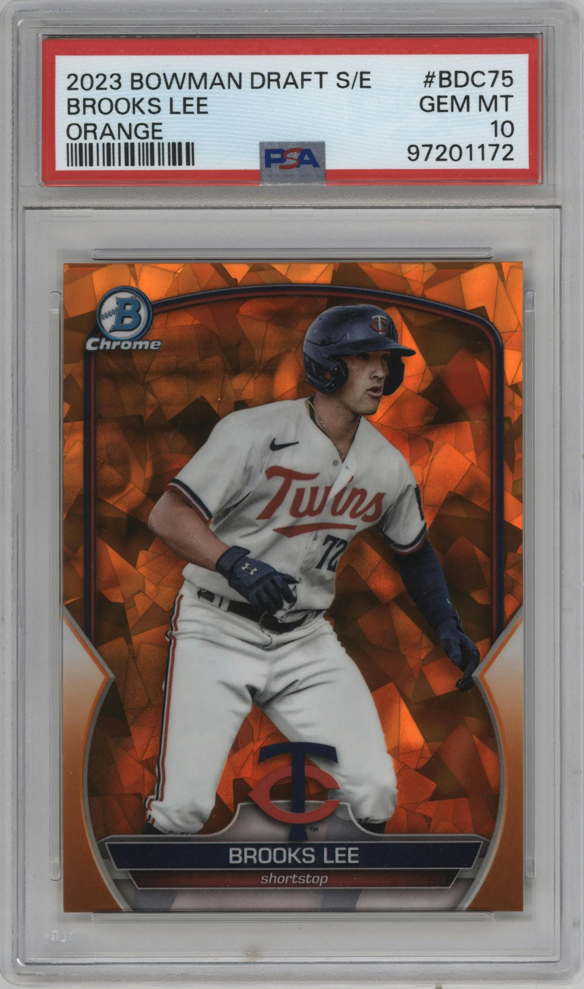 2023 Bowman Draft Sapphire Brooks Lee Orange PSA 10