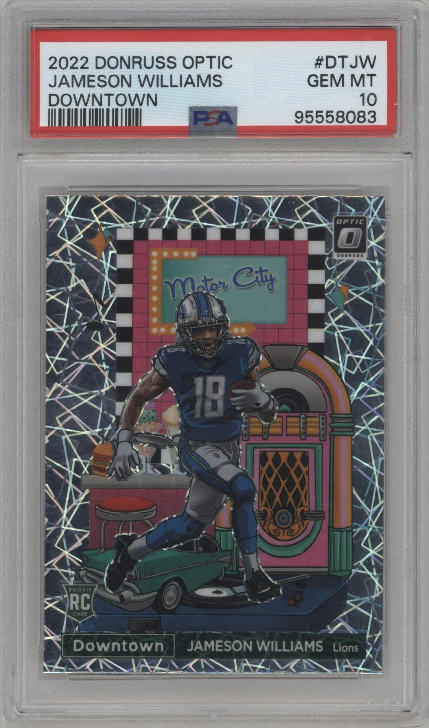 2022 Panini Donruss Optic Downtown Jameson Williams #DT-JW PSA 10
