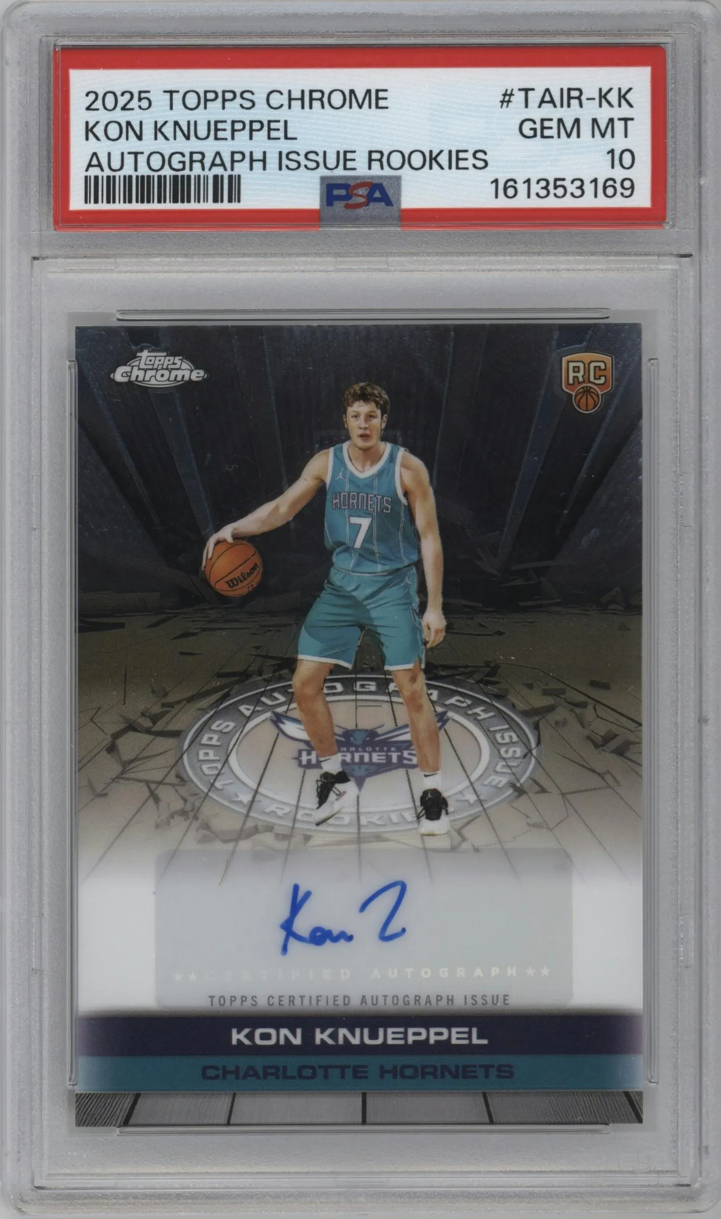 2025 Topps Chrome Auto Issue Rke. Kon Knueppel #TAIR-KK PSA 10