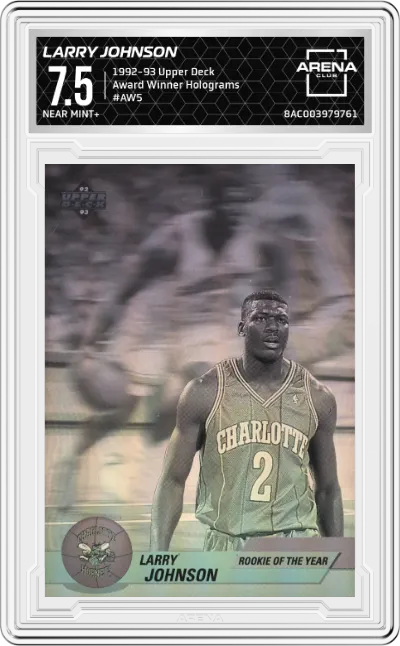 1992 Upper Deck Award Winner Holograms Larry Johnson #AW5 ARENA CLUB 7.5