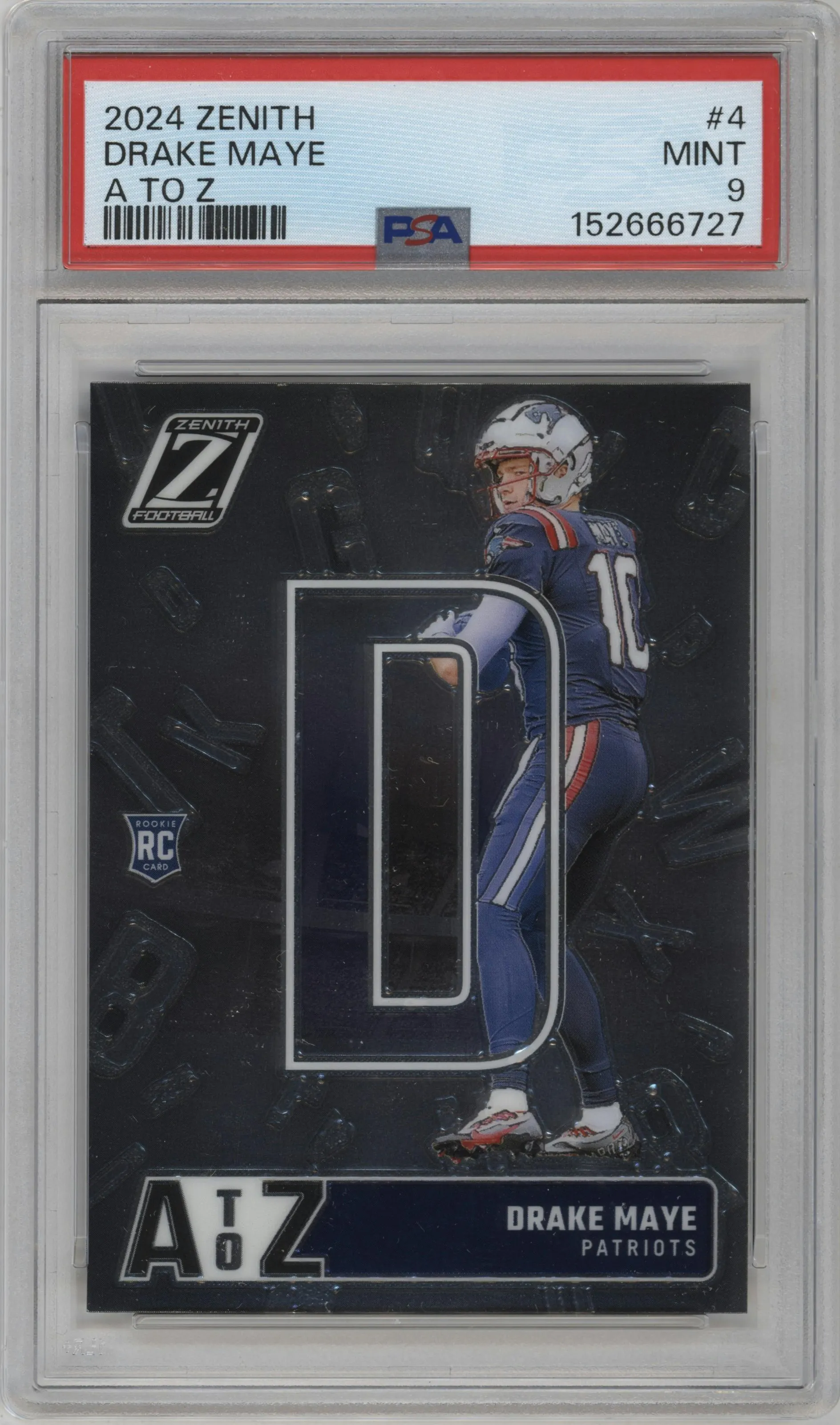 2024 Panini Zenith A to Z Drake Maye PSA 9