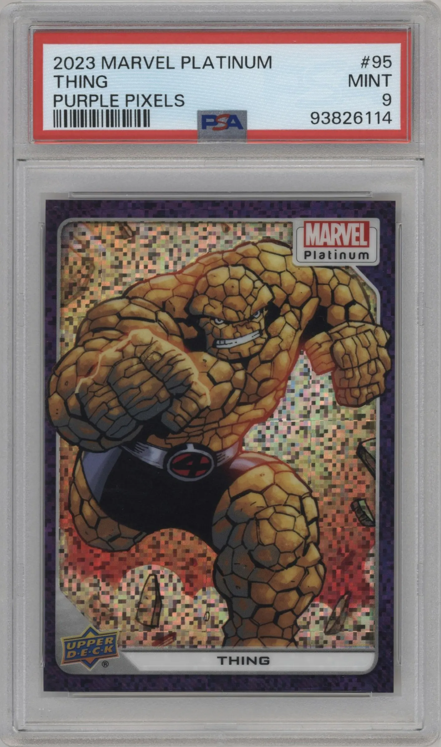 2023 Upper Deck Marvel Platinum Thing Purple Pixels #95 PSA 9