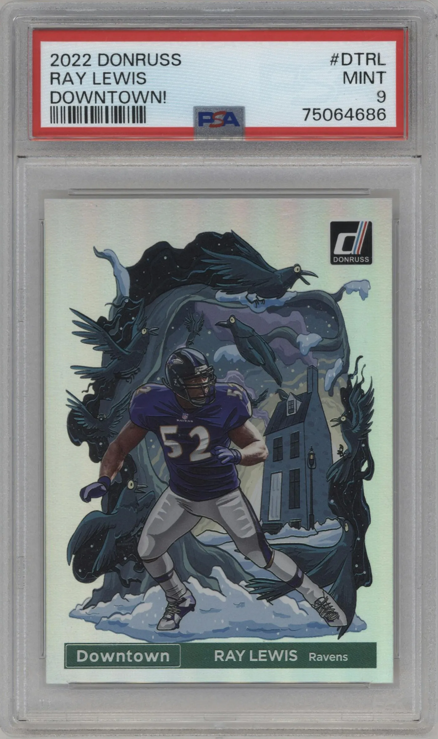 2022 Panini Donruss Downtown Ray Lewis #DT-RL PSA 9