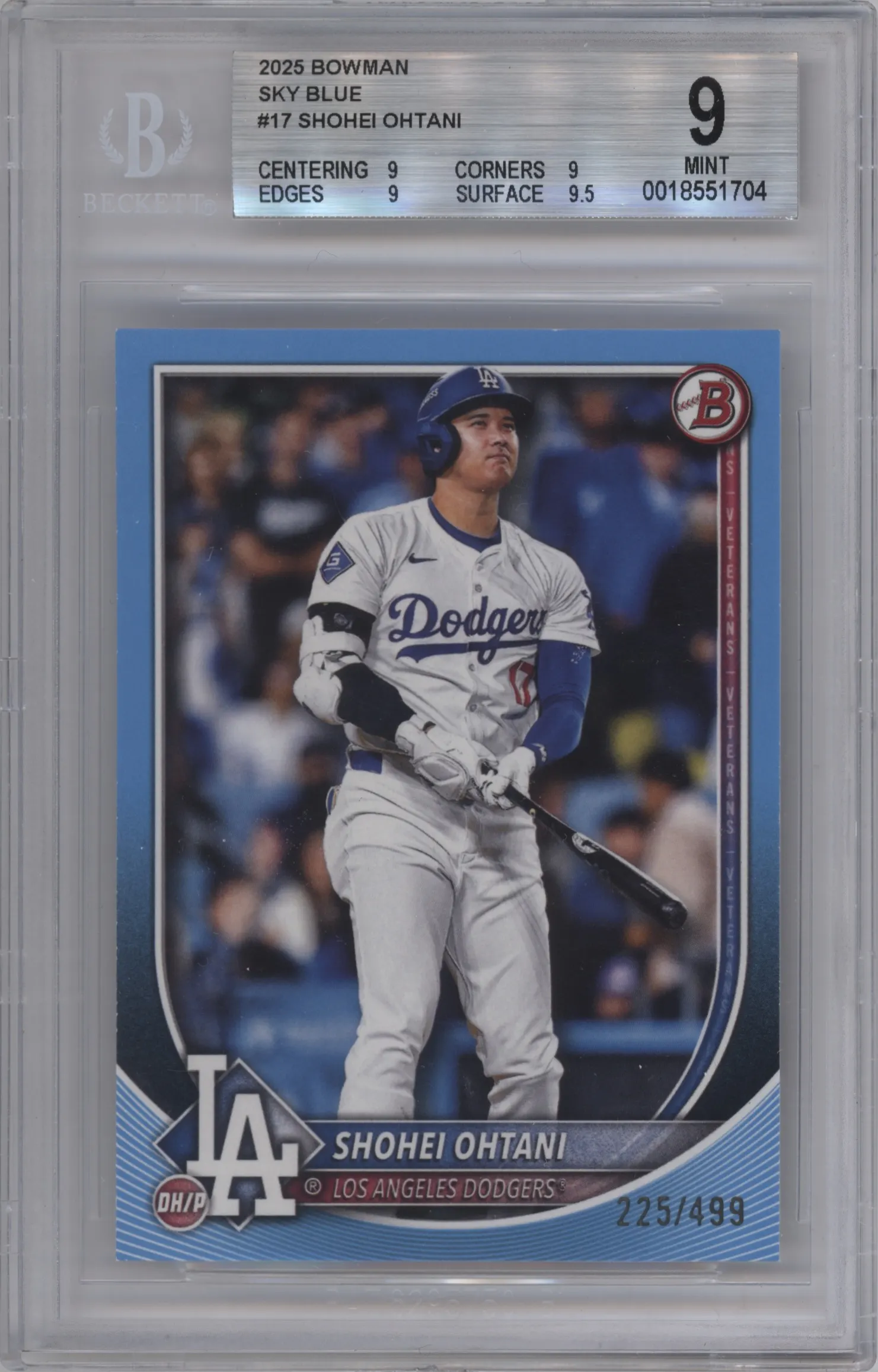 2025 Bowman Shohei Ohtani Sky Blue #17 BGS 9