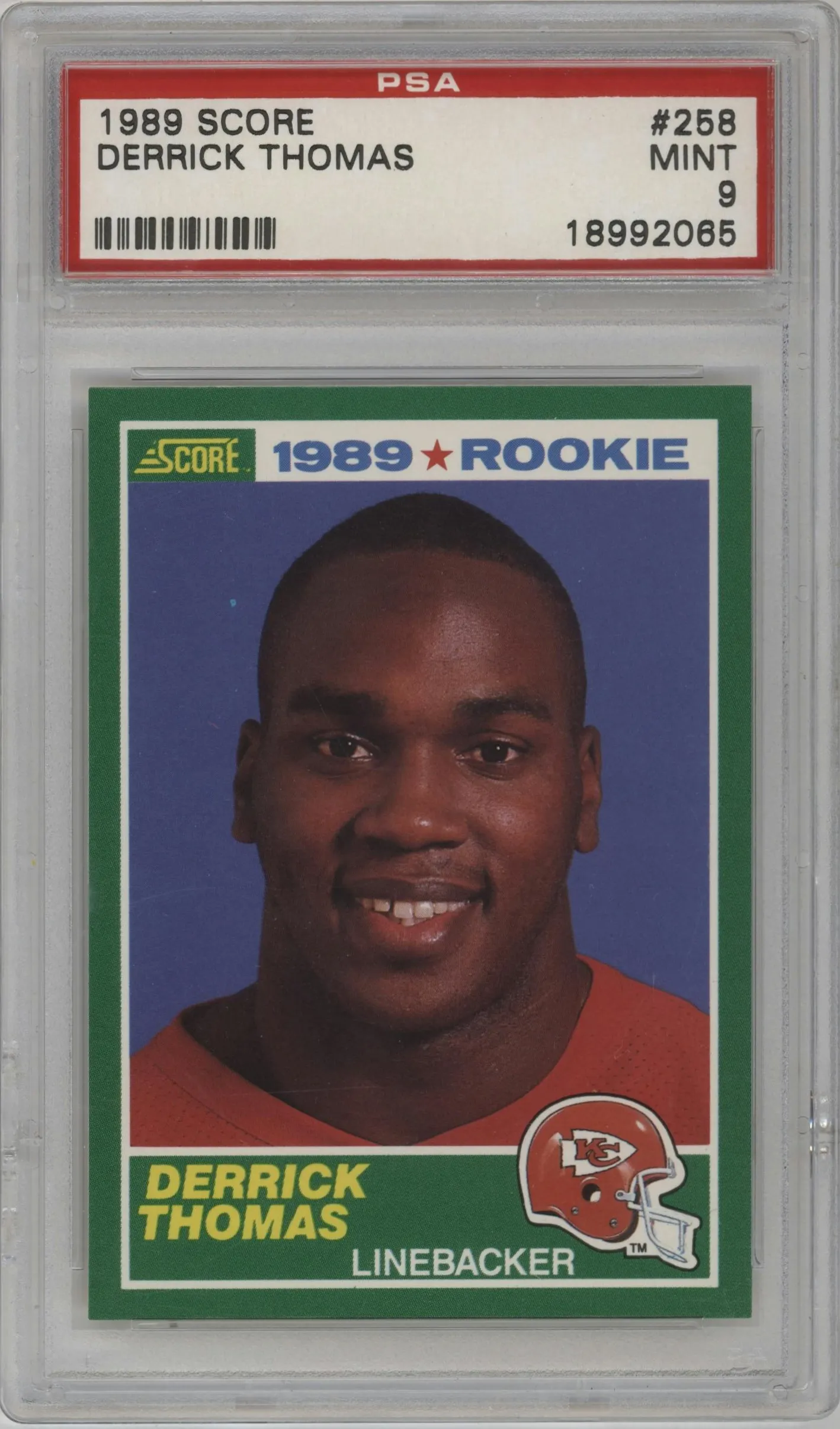 1989 Score Derrick Thomas #258 PSA 9