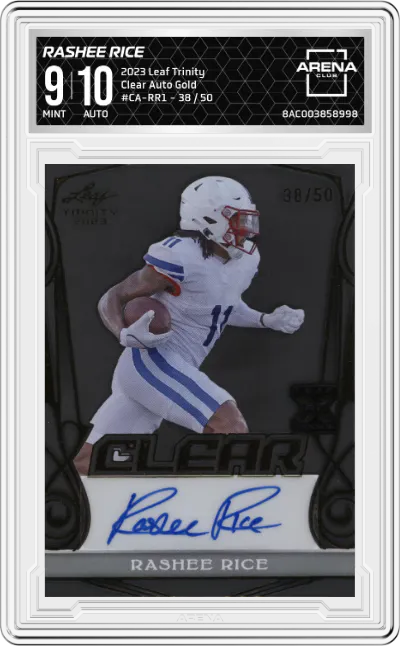 2023 Leaf Trinity Clear Auto Rashee Rice Gold #CA-RR1 ARENA CLUB 9