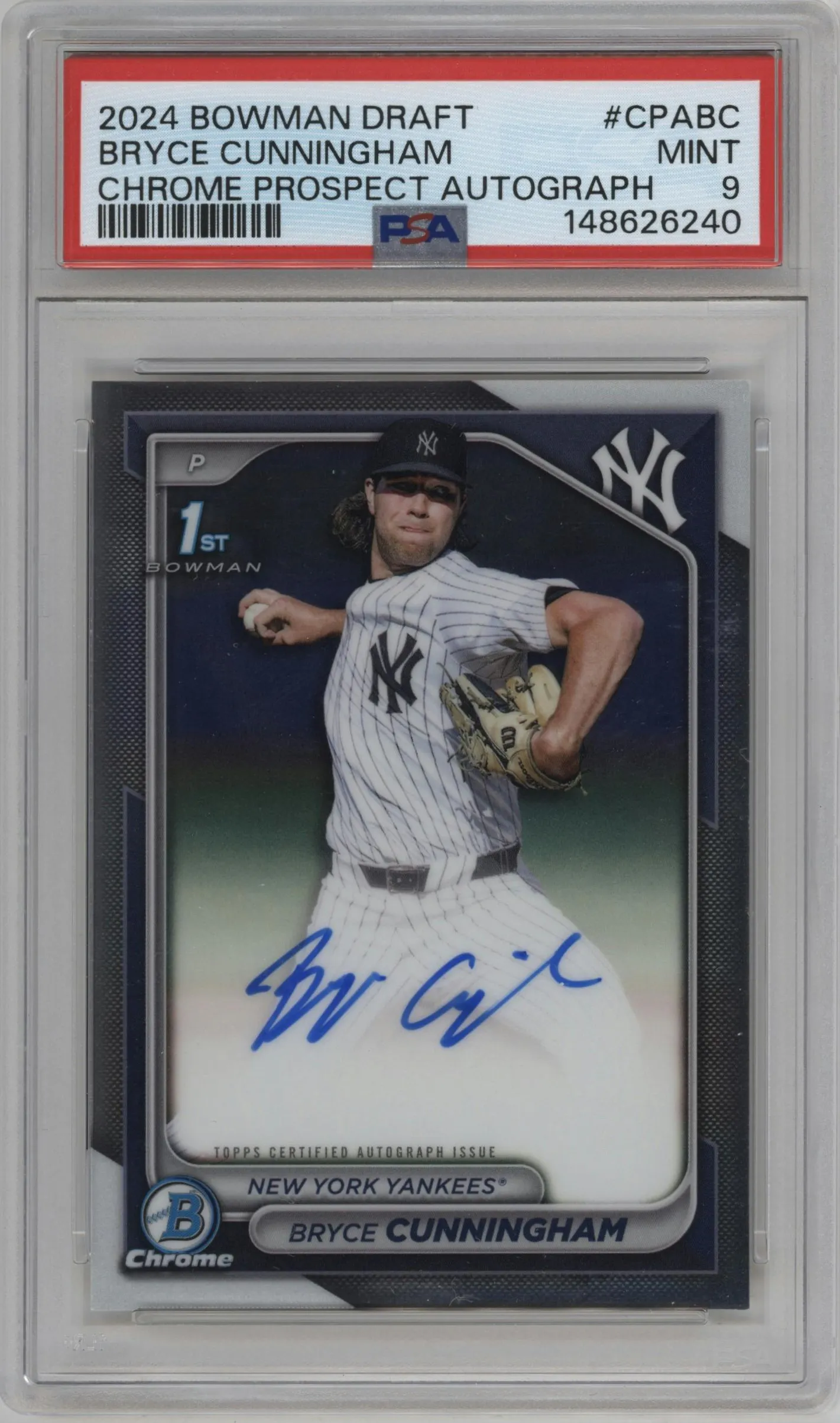 2024 Bowman Draft Chr.Pros.Auto Bryce Cunningham PSA 9