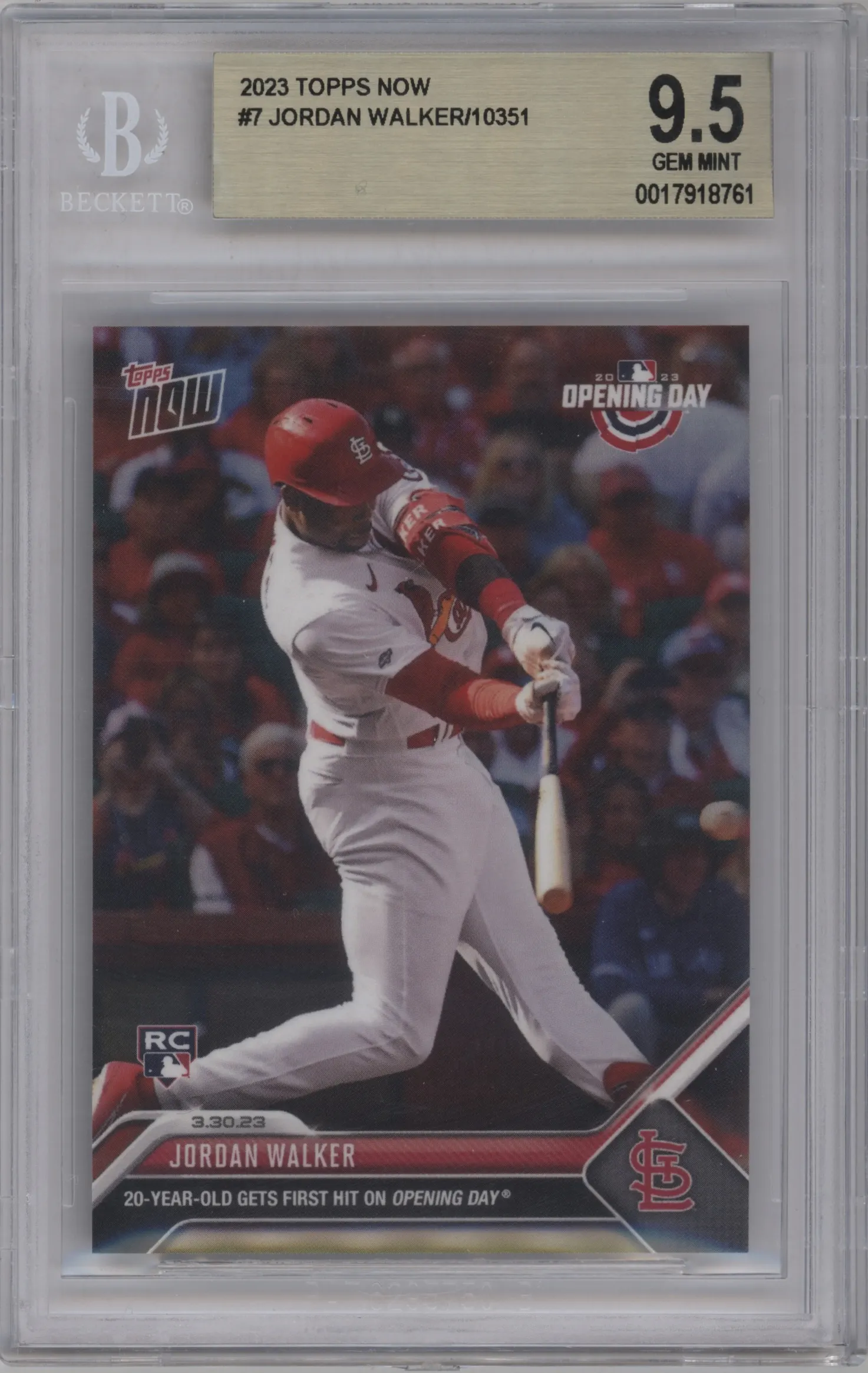 2023 Topps Now Jordan Walker #7 BGS 9.5