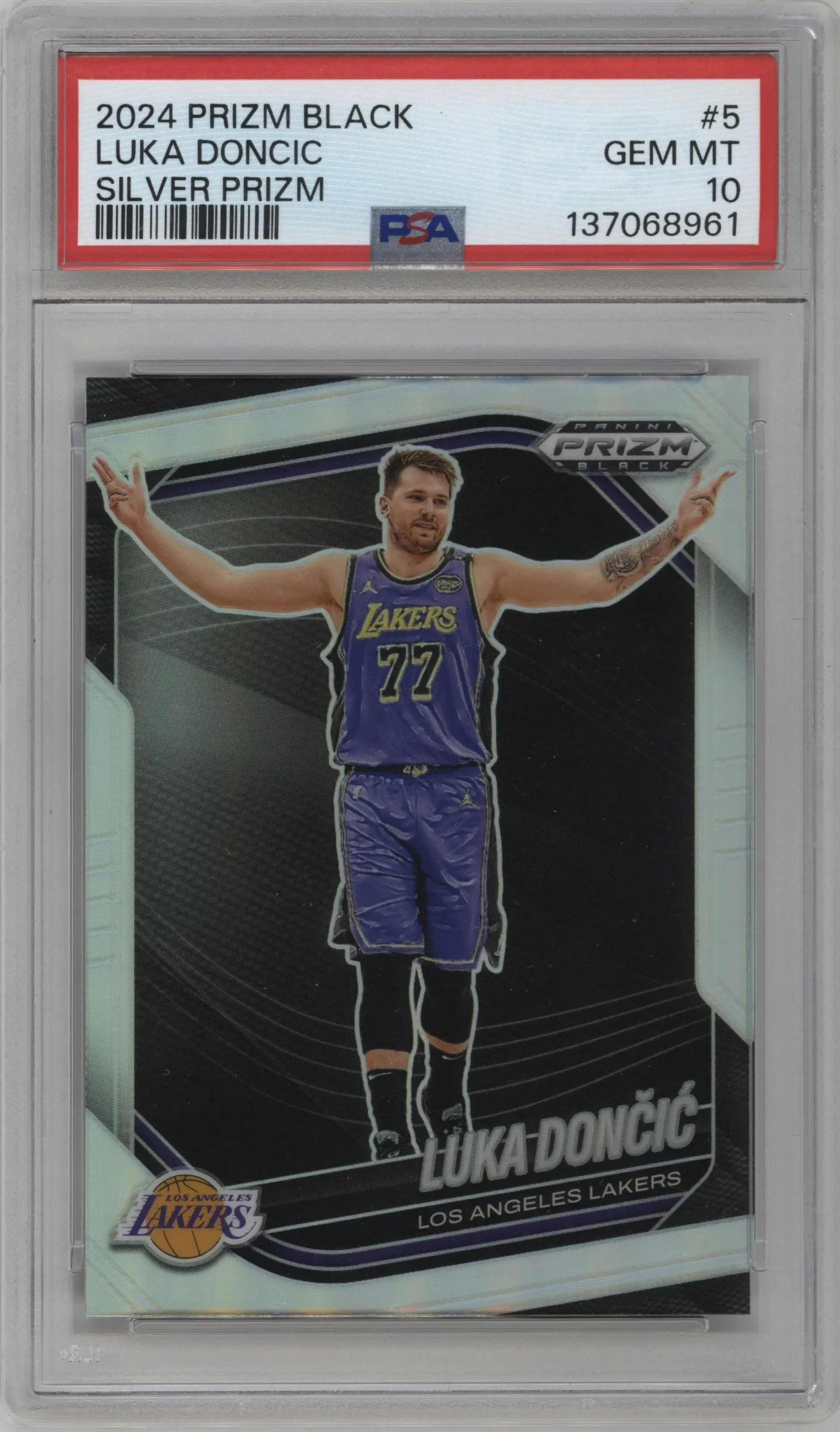 2024 Panini Prizm Black Luka Doncic Silver #5 PSA 10