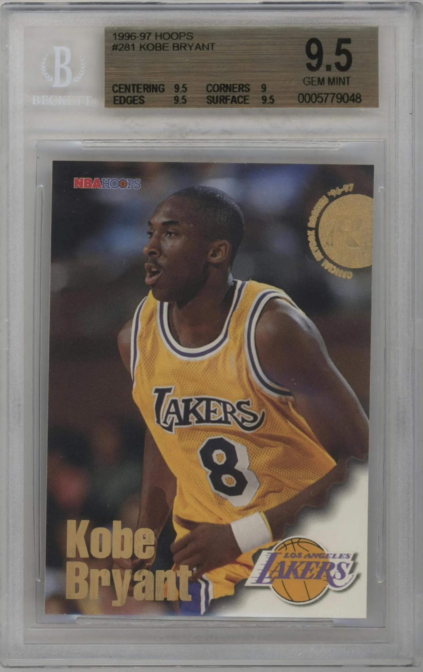 1996 NBA Hoops Kobe Bryant #281 BGS 9.5