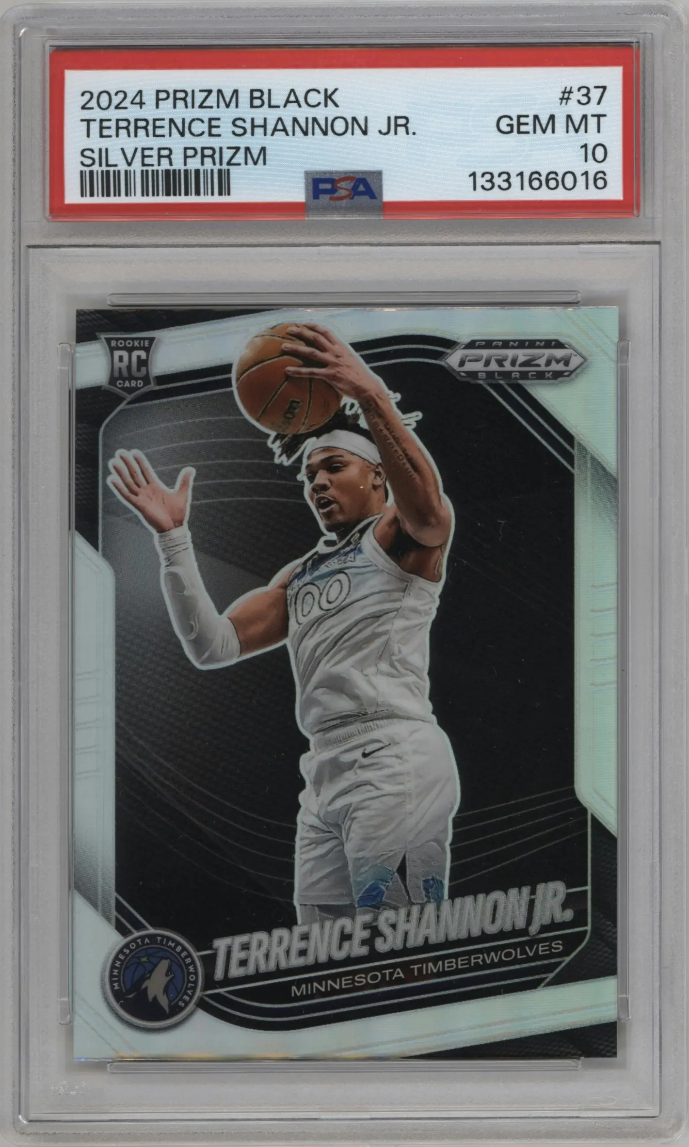 2024 Panini Prizm Black Terrence Shannon Jr. Silver #37 PSA 10