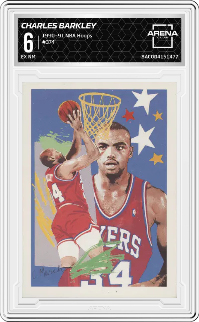 1990 NBA Hoops Charles Barkley #374 ARENA CLUB 6