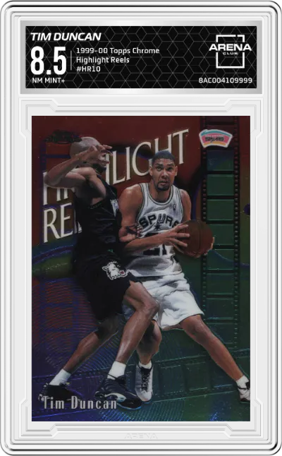 1999 Topps Chrome Highlight Reels Tim Duncan #HR10 ARENA CLUB 8.5