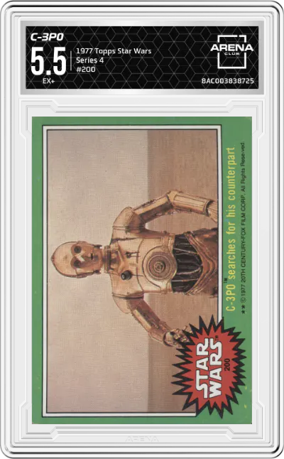 1977 Topps Star Wars Series 4 C-3P0 Searches for his Counterpart #200 ARENA CLUB 5.5