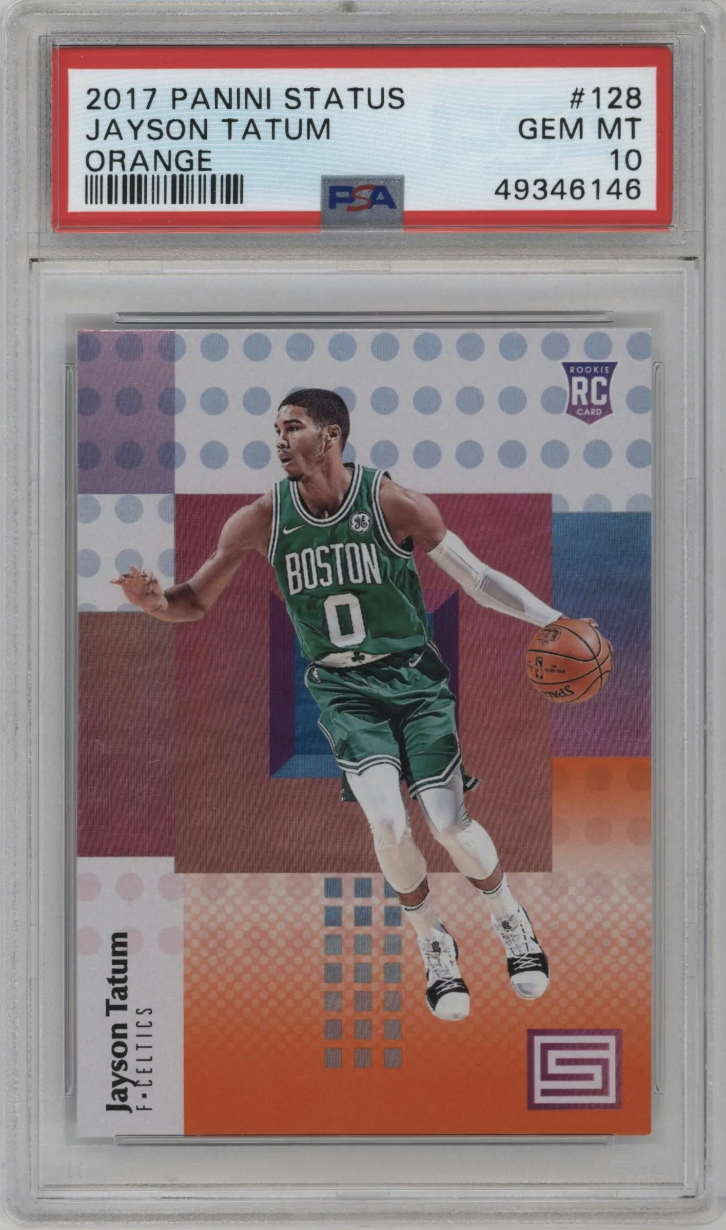 2017 Panini Status Jayson Tatum Orange PSA 10