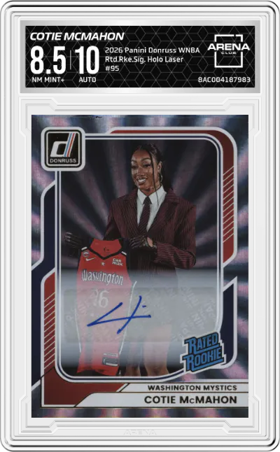 2026 Panini Donruss WNBA Rtd.Rke.Sig. Cotie McMahon Holo Laser #95 ARENA CLUB 8.5