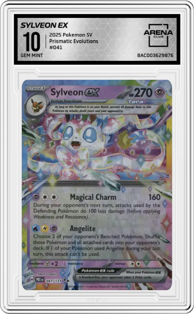 2025 Pokemon SV Prismatic Evolutions Sylveon ex #041 ARENA CLUB 10