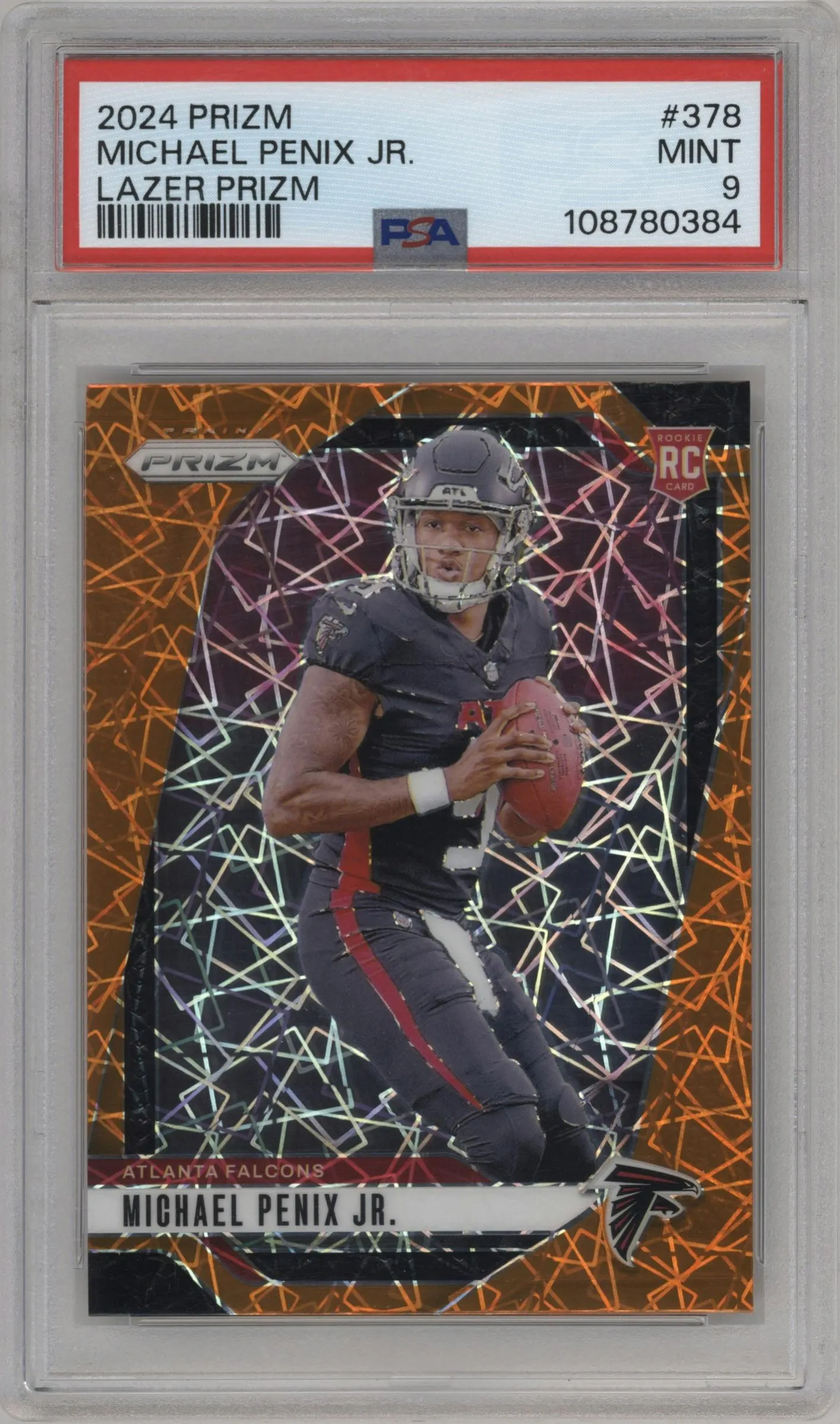 2024 Panini Prizm Michael Penix Jr. Lazer Prizm #378 PSA 9