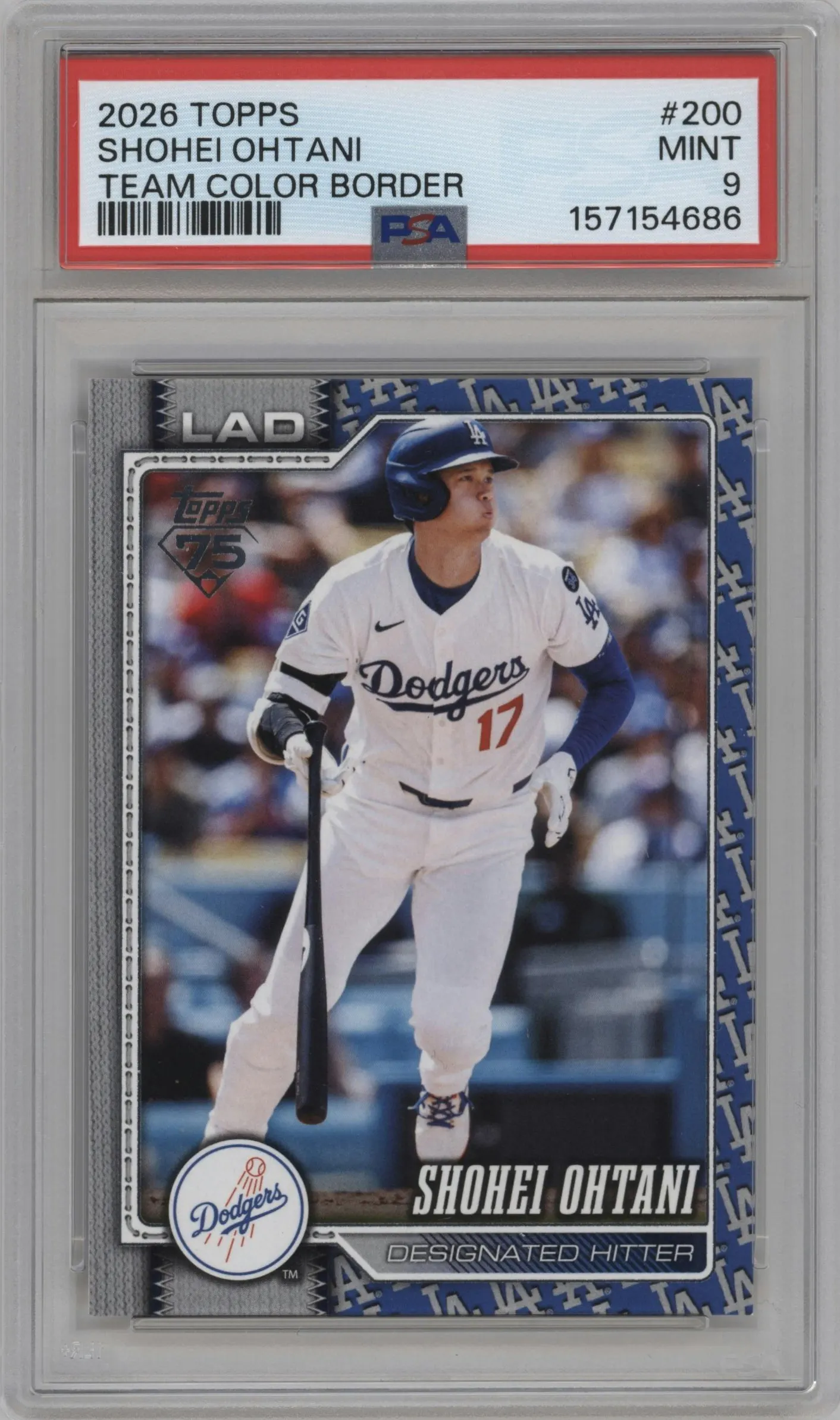 2026 Topps Shohei Ohtani Team Color Border #200 PSA 9