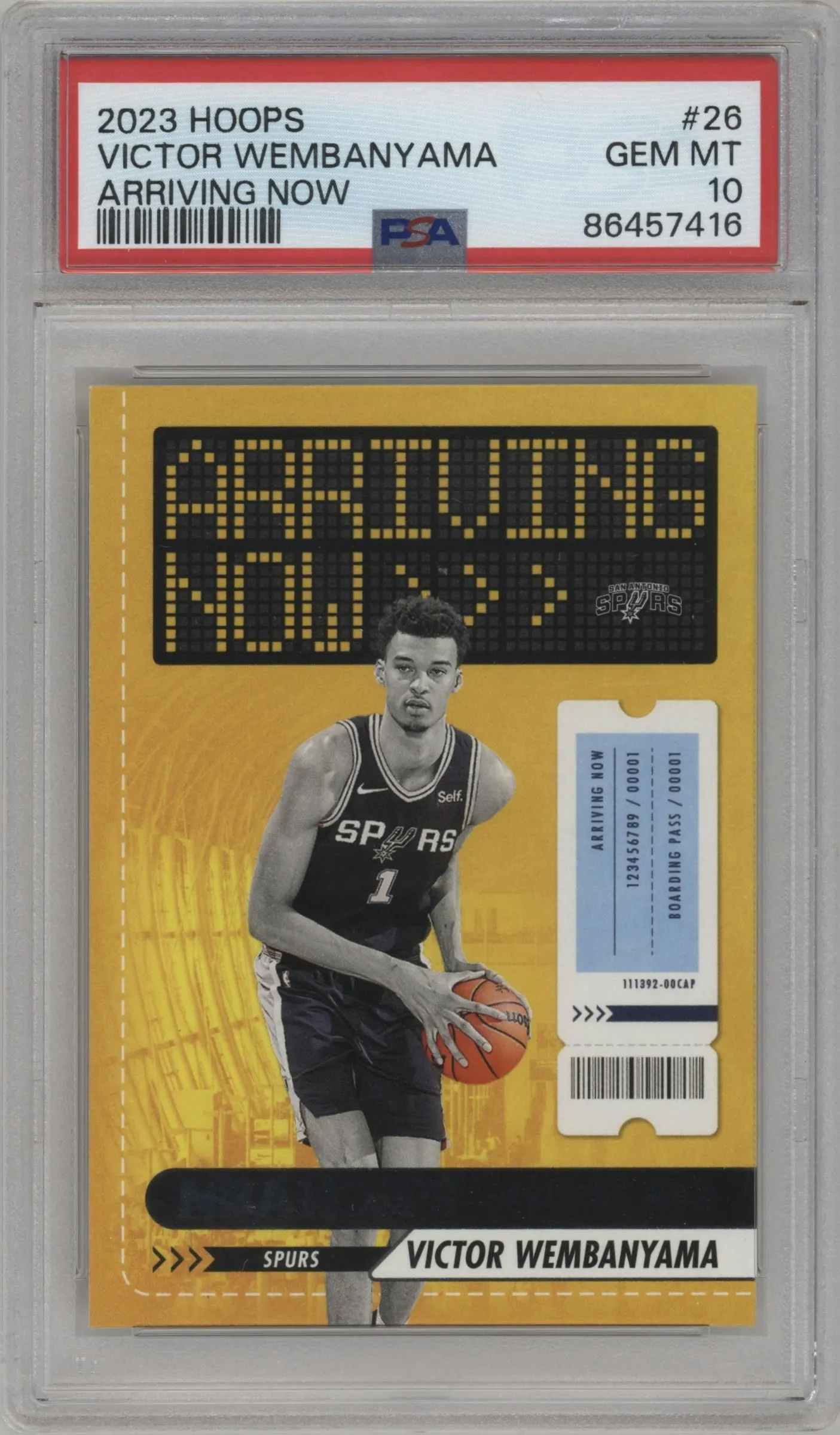 2023 Panini NBA Hoops Arriving Now Victor Wembanyama #26 PSA 10