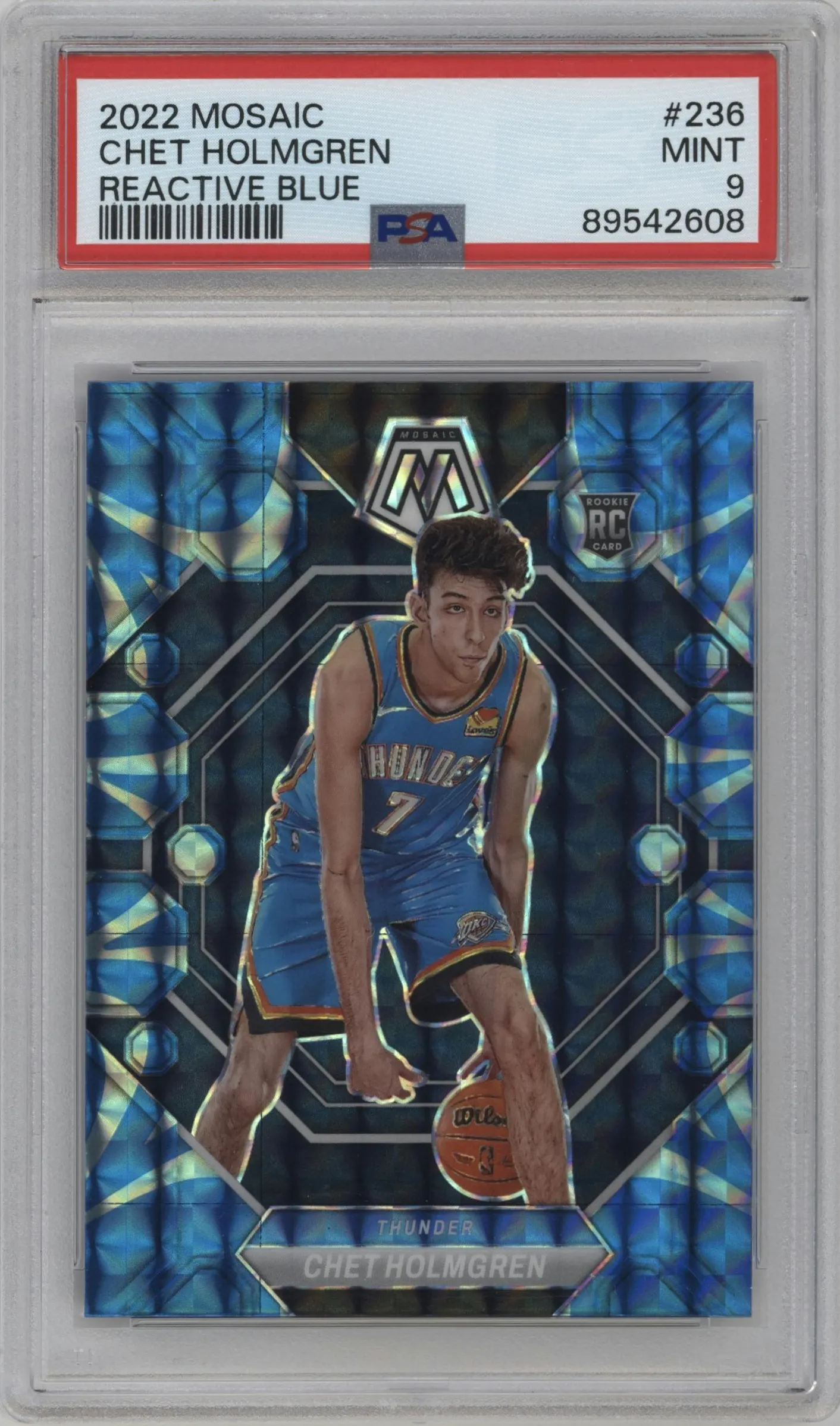2022 Panini Mosaic Chet Holmgren Reactive Blue #236 PSA 9