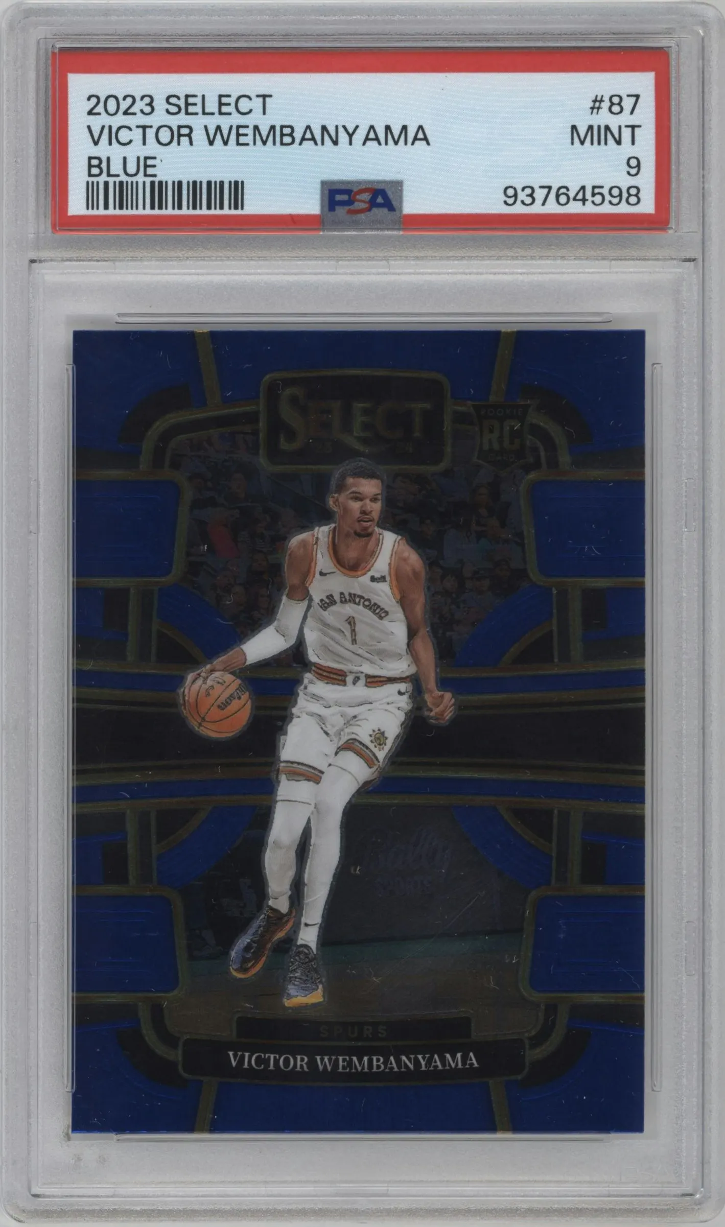 2023 Panini Select Victor Wembanyama Blue Retail #87 PSA 9