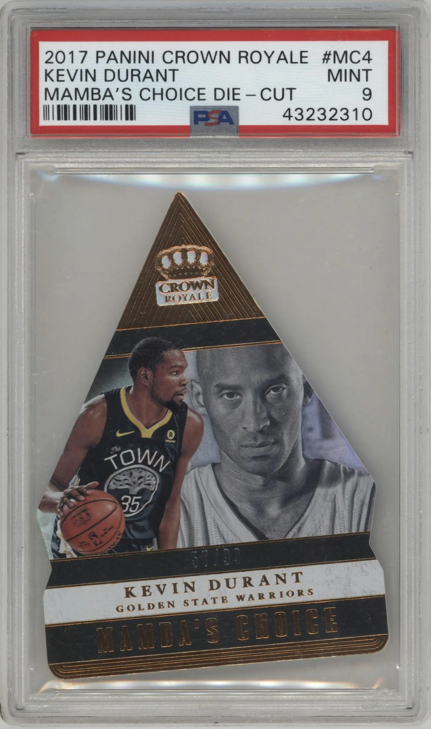 2017 Panini Crown Royale Mamba's Choice Die-Cut Kevin Durant #4 PSA 9