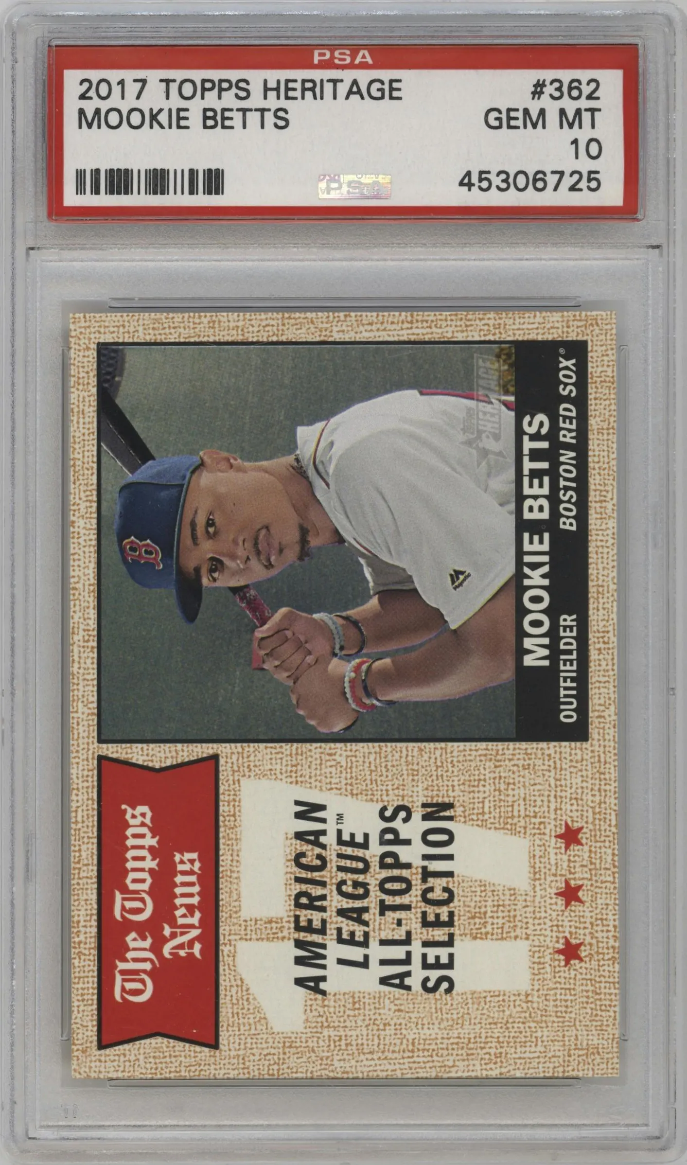 2017 Topps Heritage Mookie Betts PSA 10