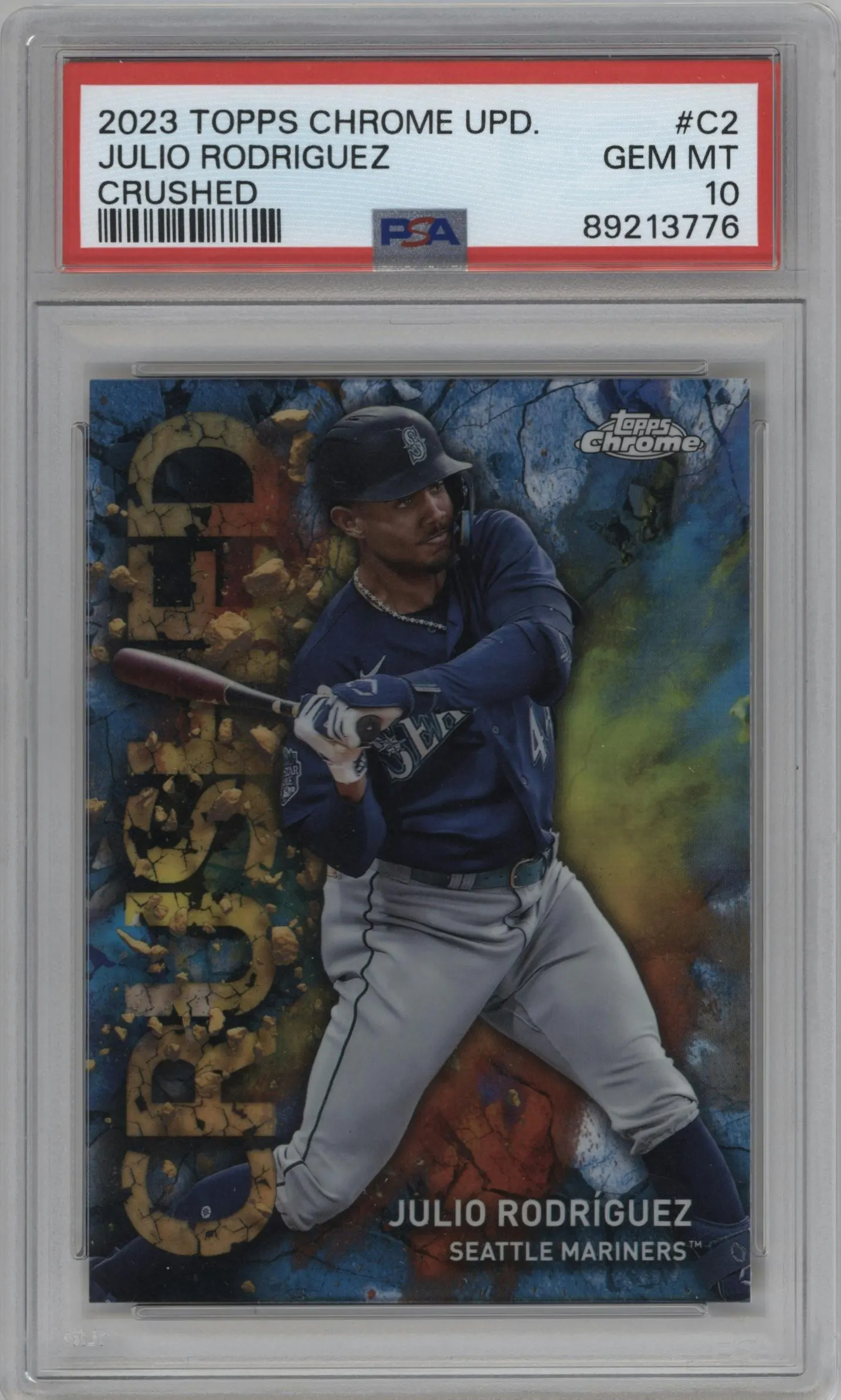 2023 Topps Chrome Update Crushed Julio Rodríguez #C-2 PSA 10