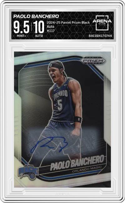 2024 Panini Prizm Black Auto Paolo Banchero #117 ARENA CLUB 9.5