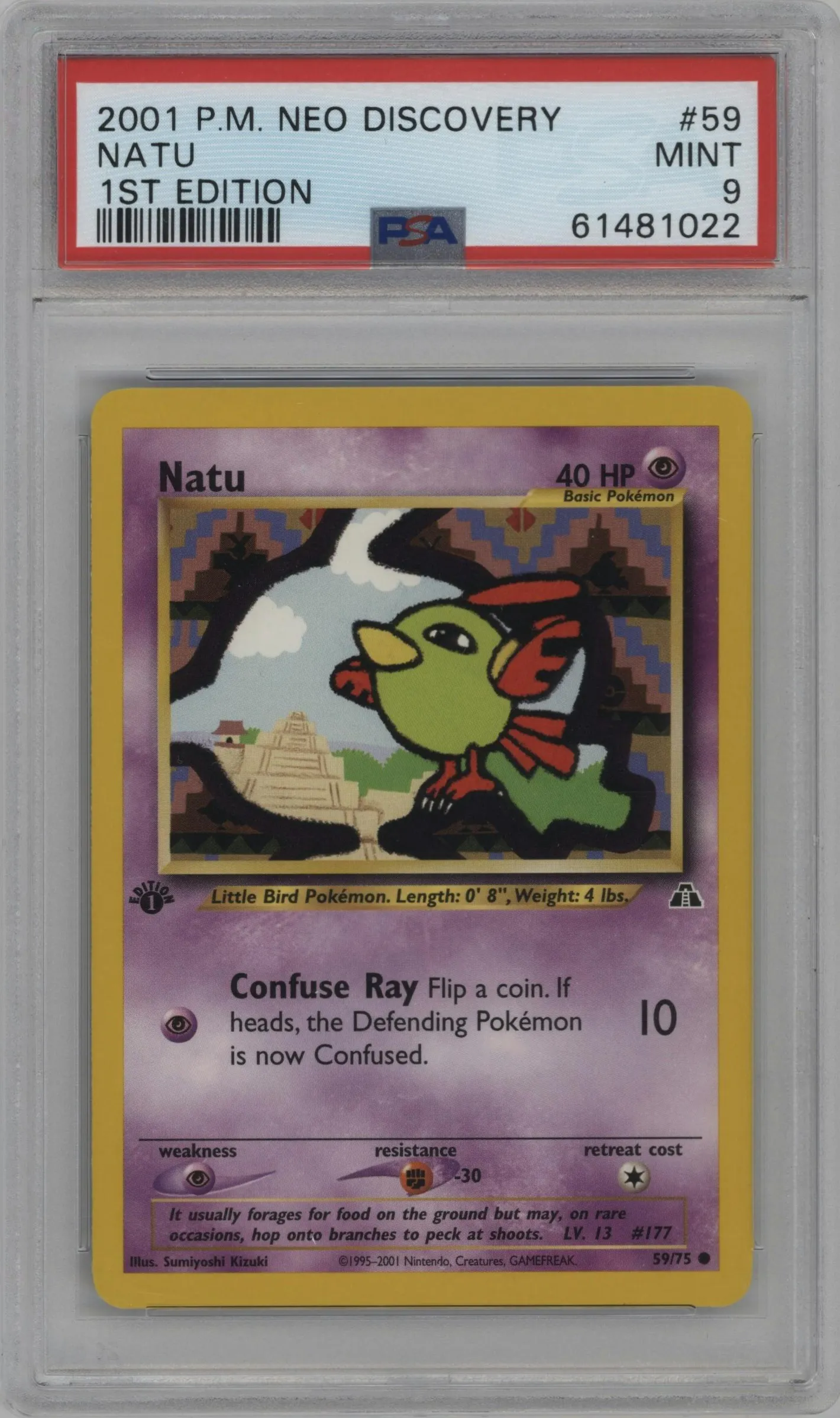 2001 Pokemon Neo Genesis Neo Discovery Natu #59 PSA 9